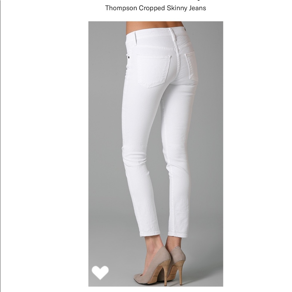Citizen of Humanity White Cropped Skinny Jean